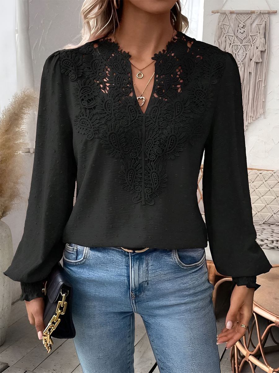 Isabel® | Elegant Long-Sleeved V-Neck Blouse