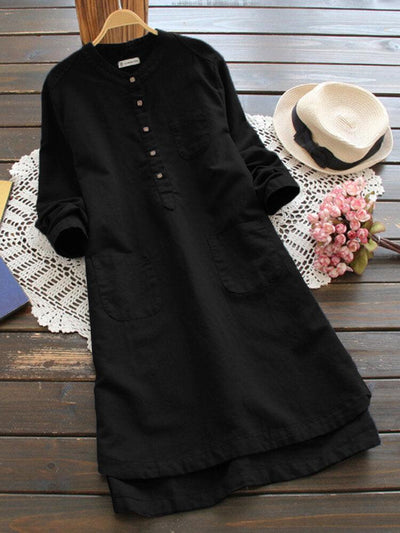 Dominga® | Long Sleeve Button Mini Dresses