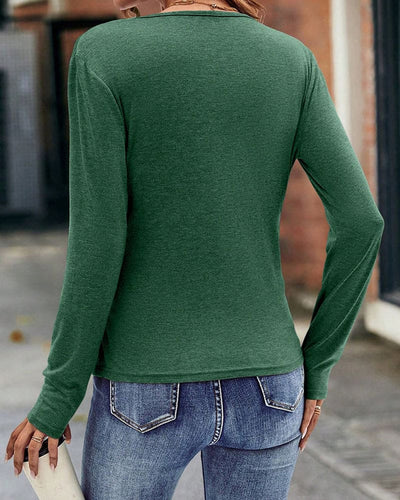 Brylee® | Long Sleeve Wrap Blouse With V-Neck
