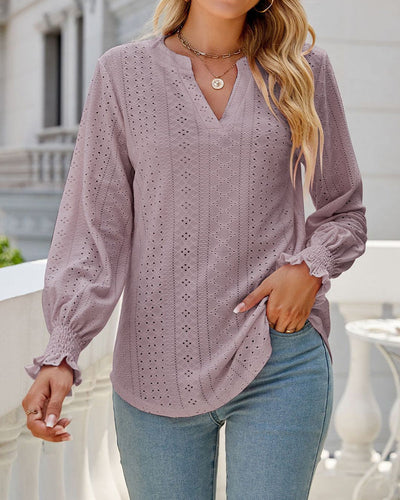 Amelia® | Textured Hollow Lace Blouse