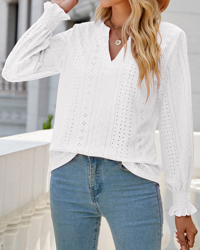Amelia® | Textured Hollow Lace Blouse