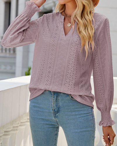 Amelia® | Textured Hollow Lace Blouse
