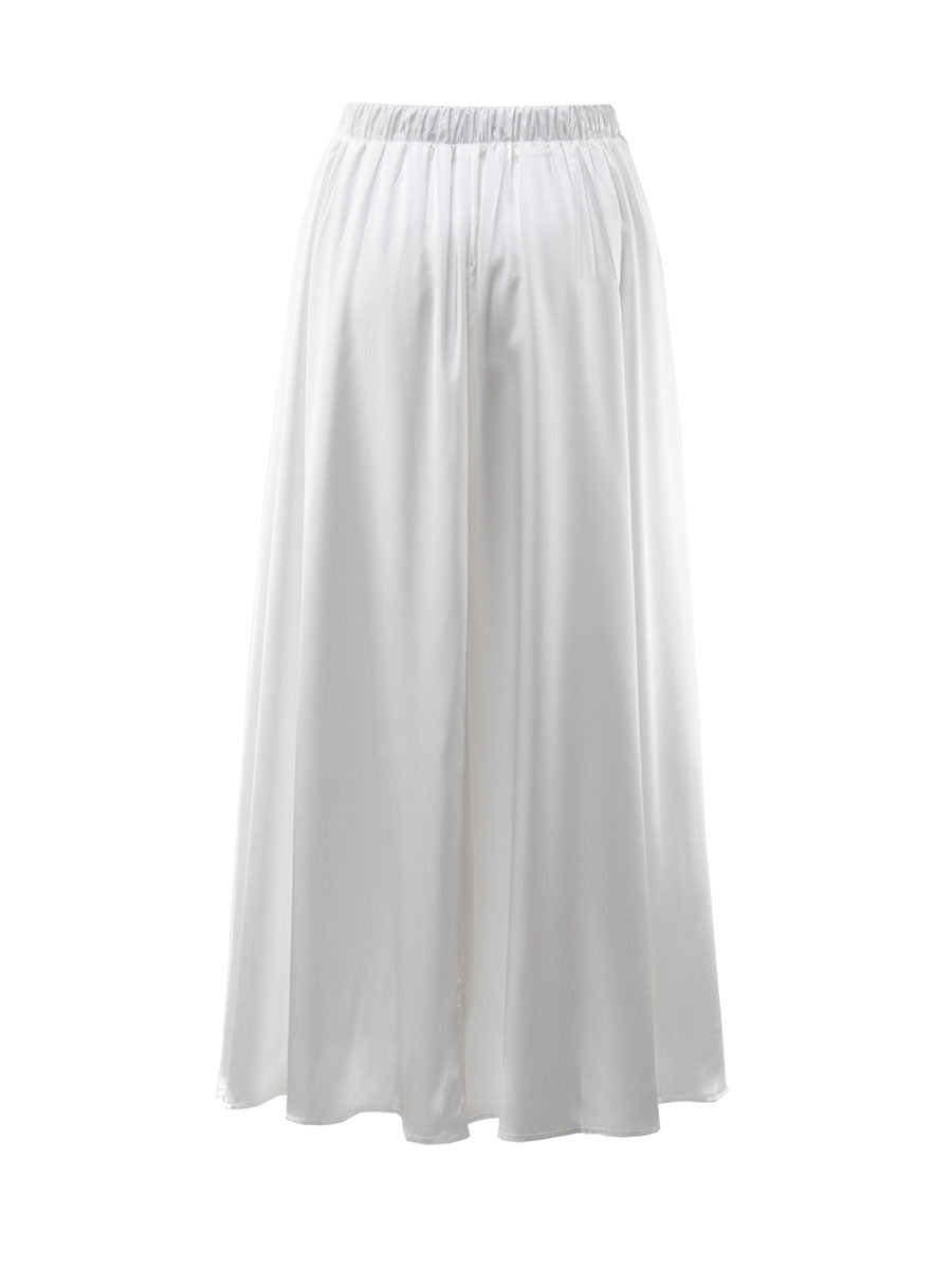 Paulina® | Long satin skirt with a high waist