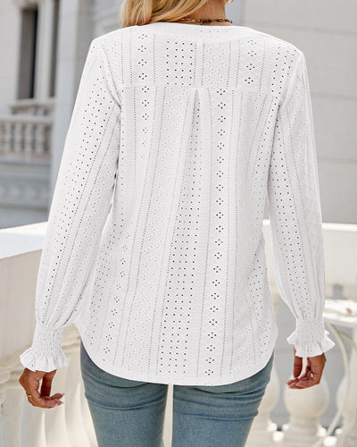 Amelia® | Textured Hollow Lace Blouse