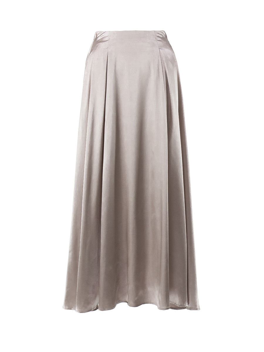 Paulina® | Long satin skirt with a high waist