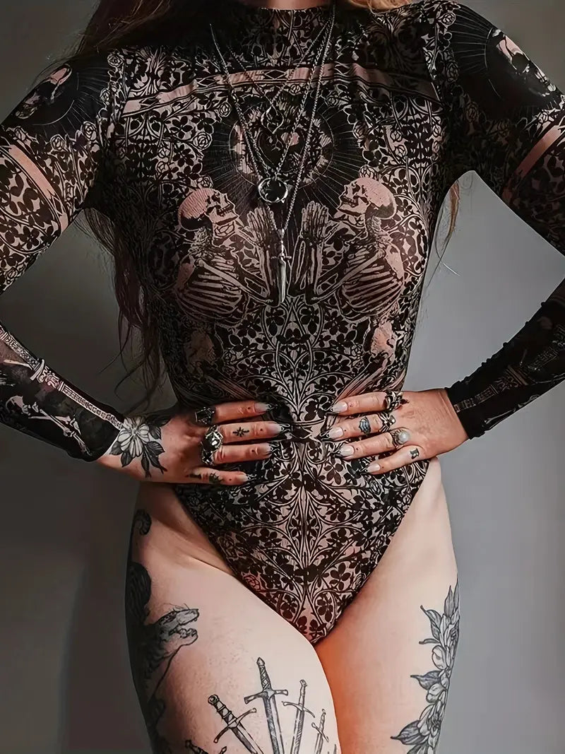 Luzia® | Long sleeve mesh bodysuit