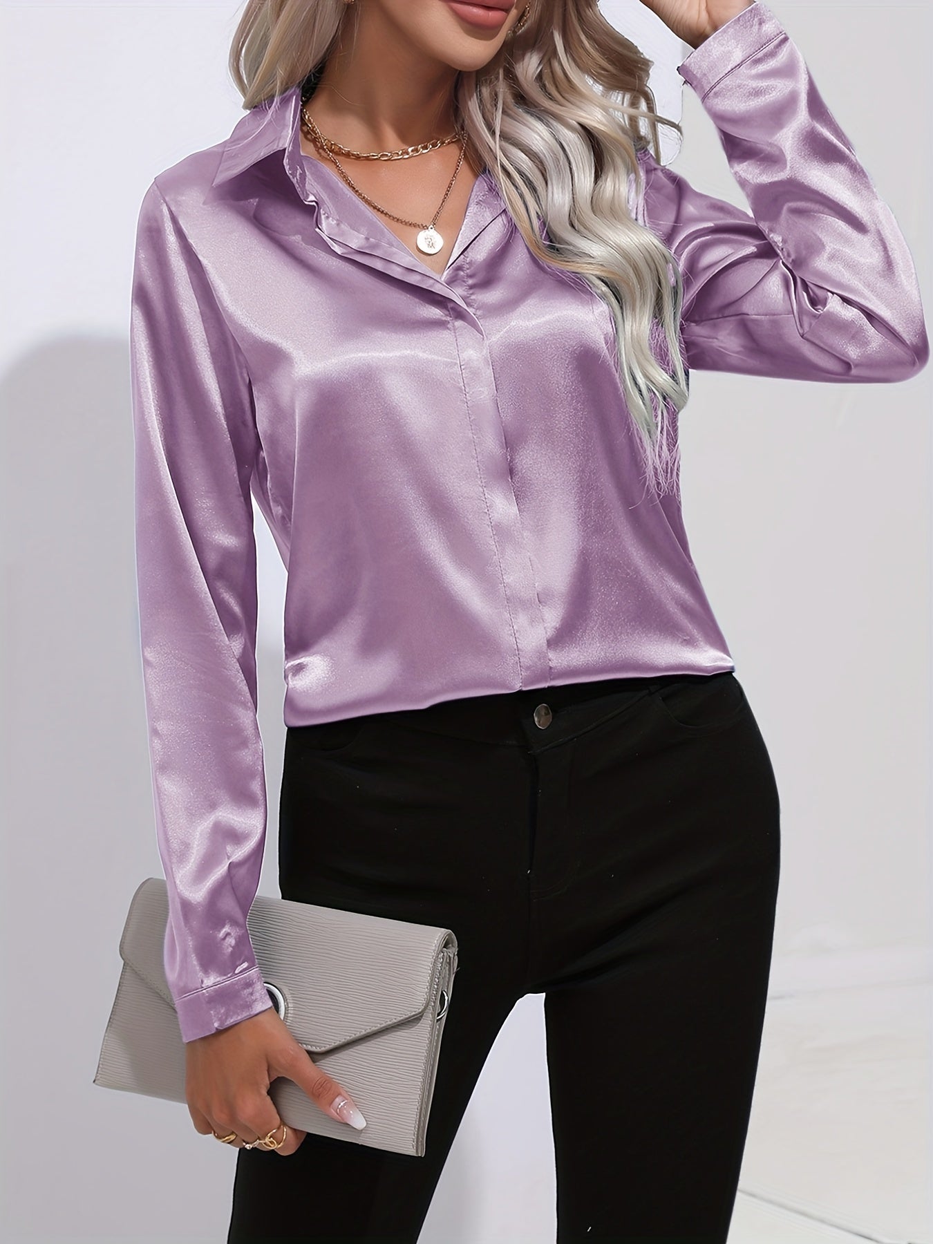 Luz® | Elegant satin blouse