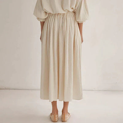 Kaia® | Blouse And Pleated Midi Skirt Set