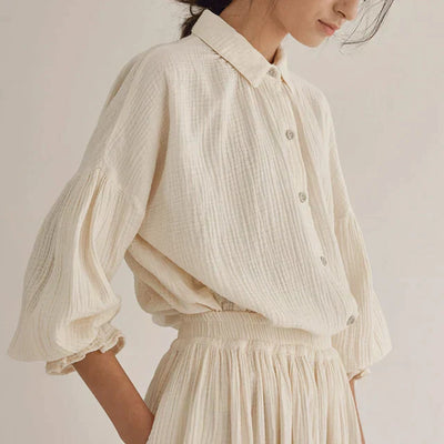 Kaia® | Blouse And Pleated Midi Skirt Set