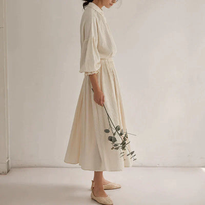 Kaia® | Blouse And Pleated Midi Skirt Set