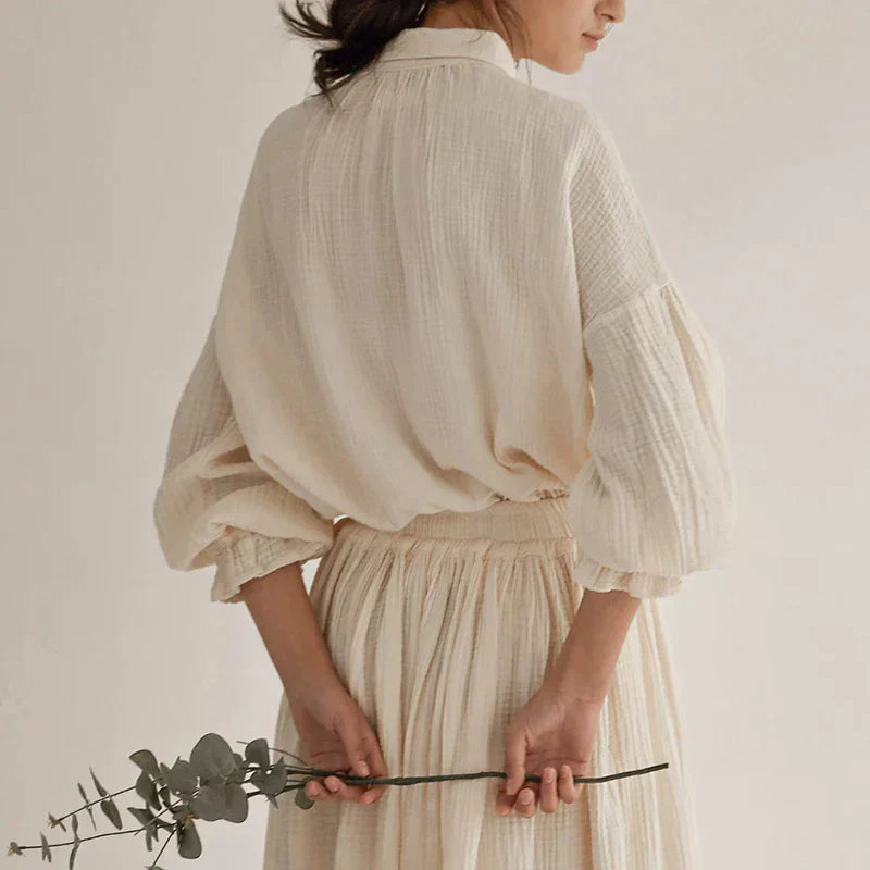 Kaia® | Blouse And Pleated Midi Skirt Set