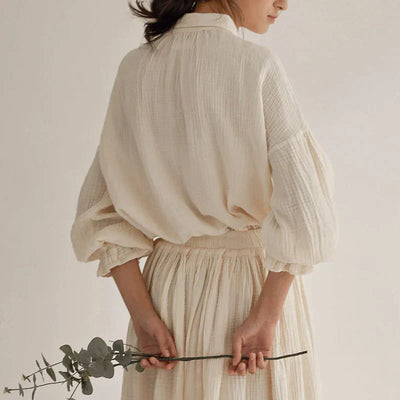 Kaia® | Blouse And Pleated Midi Skirt Set