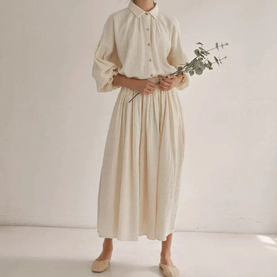 Kaia® | Blouse And Pleated Midi Skirt Set