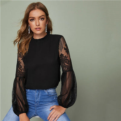 Luz® | Lace Transparent Elegant Women'S Blouse