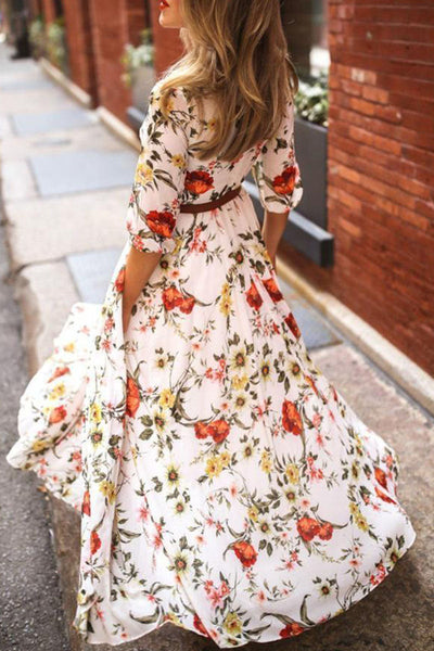 Gina® | Fashionable, elegant patchwork dresses with O-neck and A-line