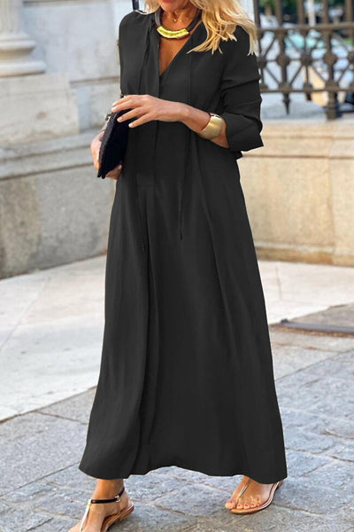 Alondra® | Casual, plain shirt dresses with pockets and a V-neck