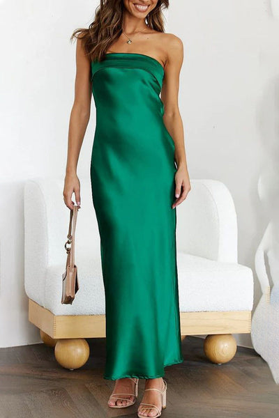 Marisol® | Elegant Solid Color Backless Strapless One-Step Skirt Celebrity Dresses