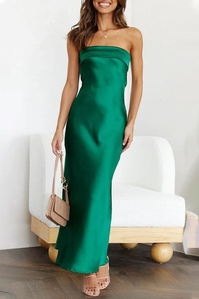 Marisol® | Elegant Solid Color Backless Strapless One-Step Skirt Celebrity Dresses