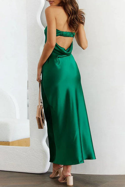 Marisol® | Elegant Solid Color Backless Strapless One-Step Skirt Celebrity Dresses