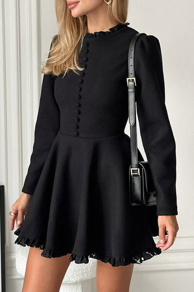Gabriela® | Elegant dresses with solid lace and buckle, O-neck and A-line of celebrities