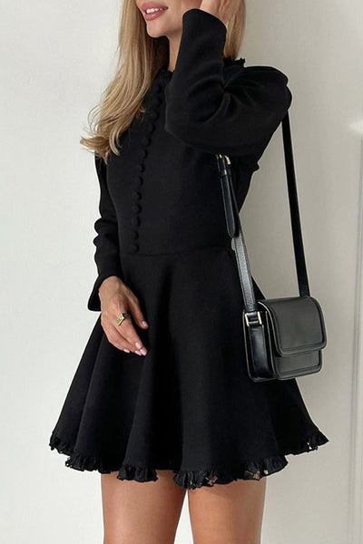 Gabriela® | Elegant dresses with solid lace and buckle, O-neck and A-line of celebrities