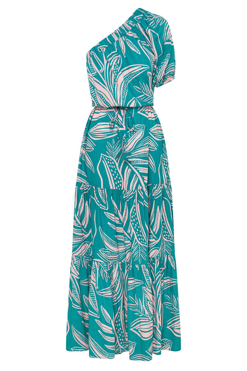 Dolores® | Casual holiday dresses with floral frenulum, backless, A-line dress with slanted collar