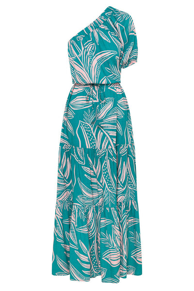 Dolores® | Casual holiday dresses with floral frenulum, backless, A-line dress with slanted collar