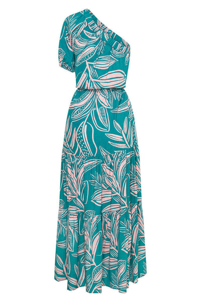 Dolores® | Casual holiday dresses with floral frenulum, backless, A-line dress with slanted collar