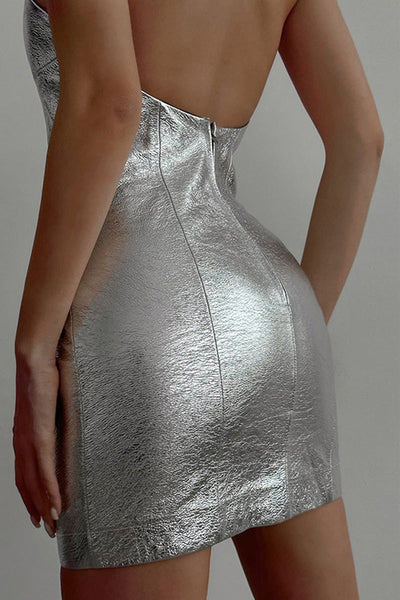 Elsa® | Casual, simple dresses with a solid sequined O-neck and wrap skirt