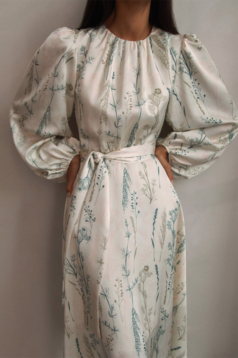 Beatriz® | Elegant dresses with floral frenulum and O-neck in A-line
