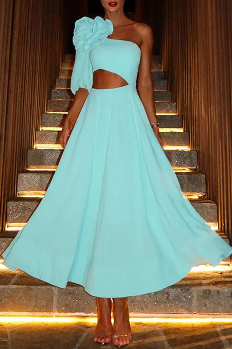 Magdalena® | Elegant, monochrome princess dresses with slanted collars and celebrity appliqués