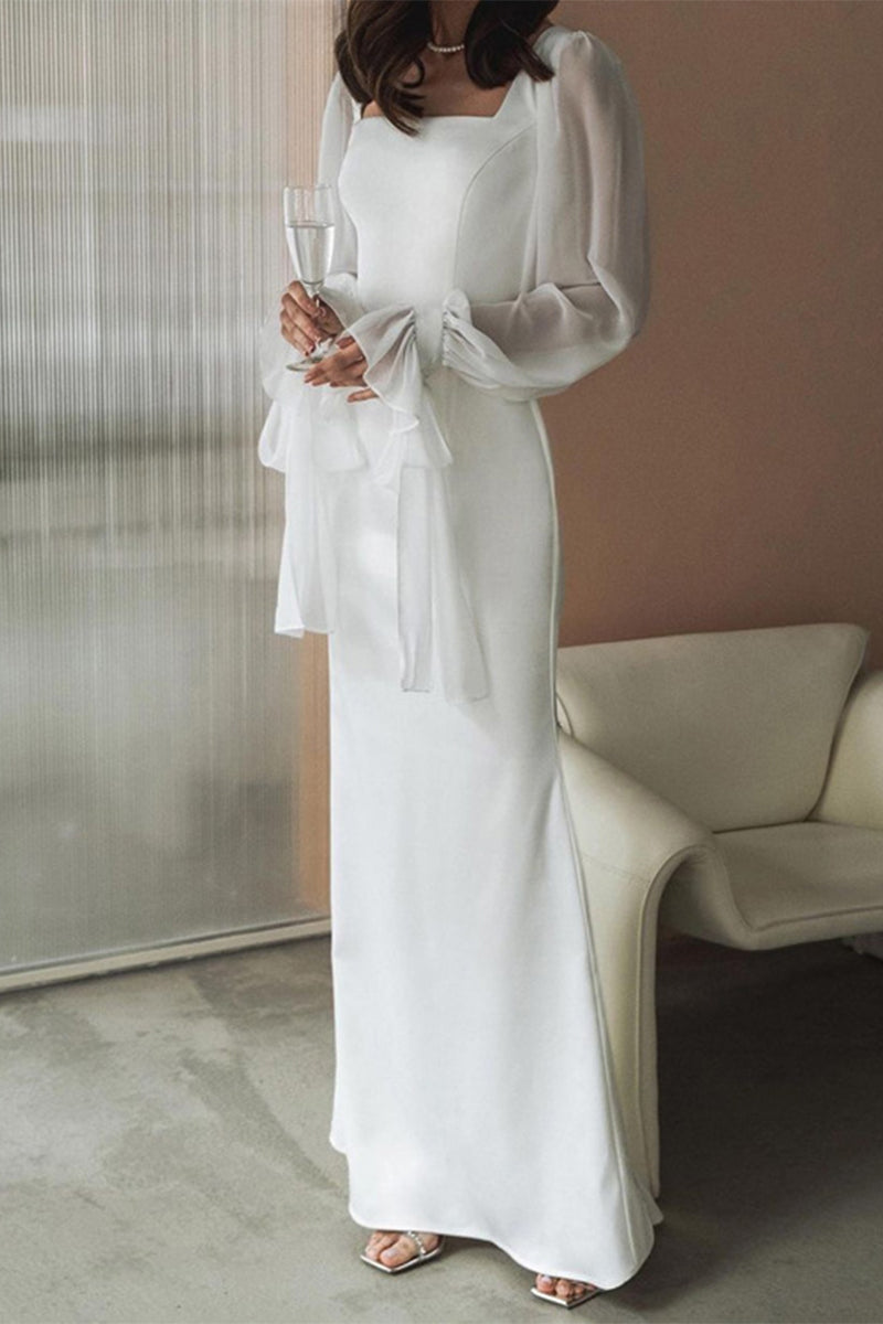 Karina® | Elegant A-line dresses with fixed frenulum and square collar of celebrities