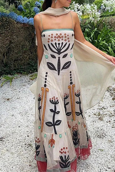 Florencia® | Sexy patchwork sling dresses with geometric print