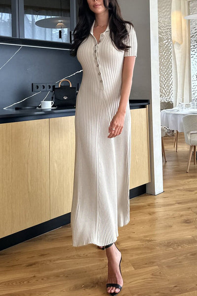 Eugenia® | Elegant A-line dresses with turn-down collar and fixed buckle