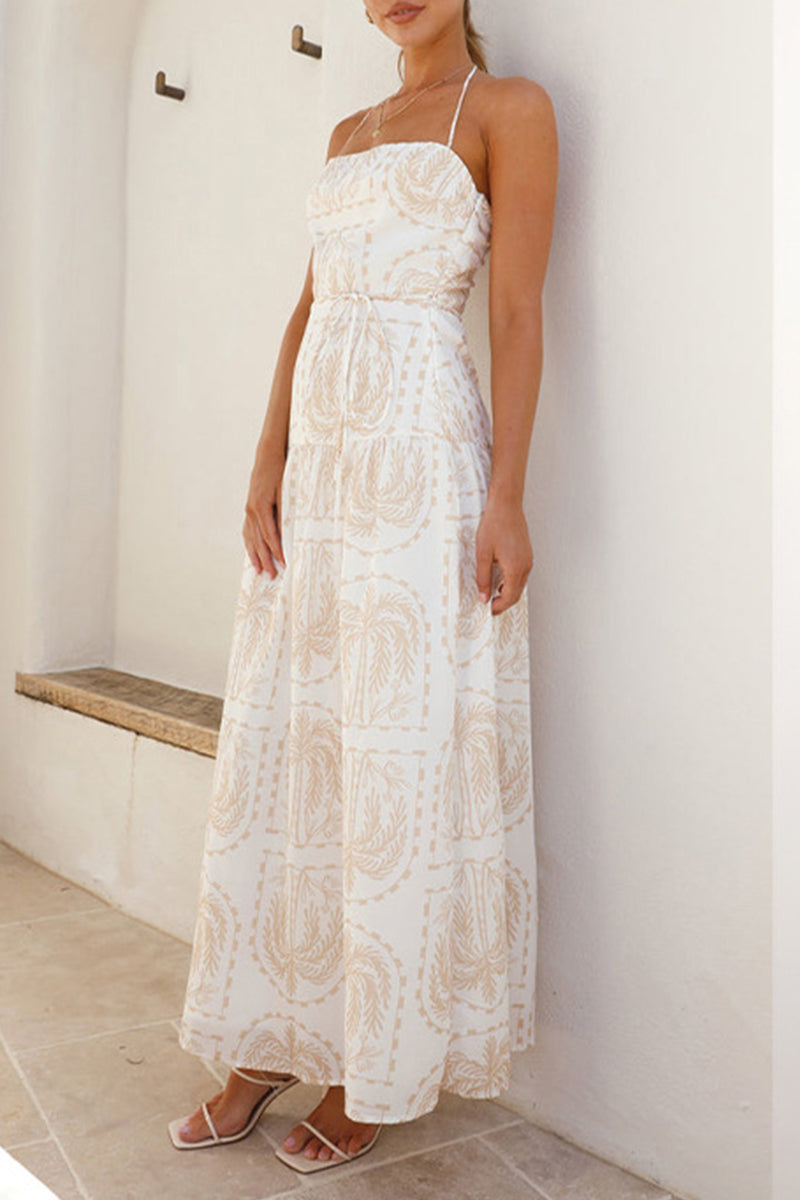 Danna® | Floral backless halter beach dresses for vacation