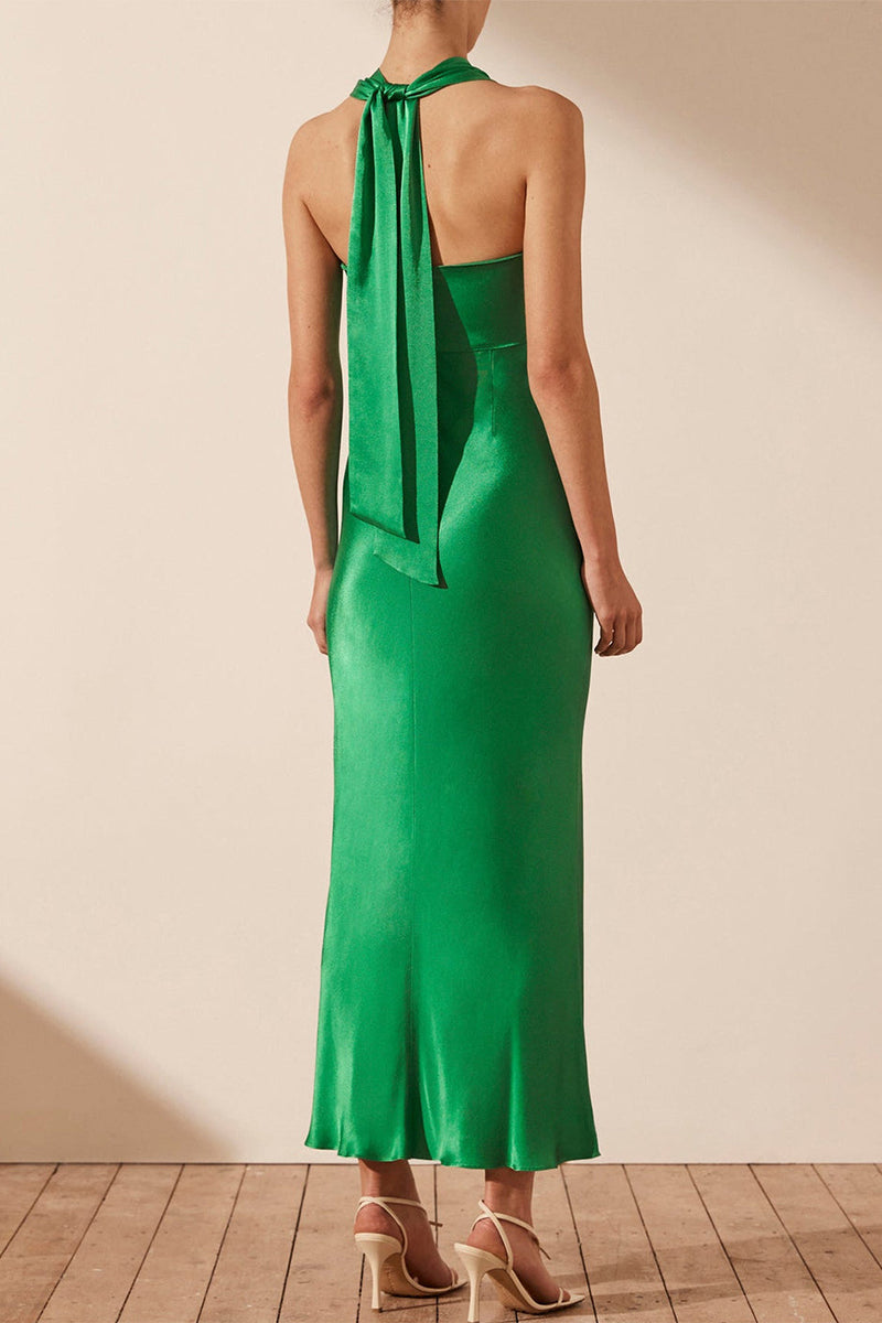 Dolores® | Sexy dresses with a fixed frenulum halterneck and one-tier skirt