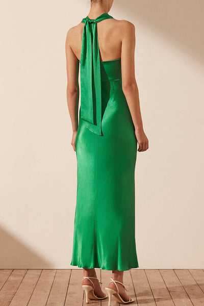 Dolores® | Sexy dresses with a fixed frenulum halterneck and one-tier skirt