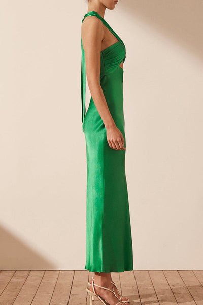 Dolores® | Sexy dresses with a fixed frenulum halterneck and one-tier skirt