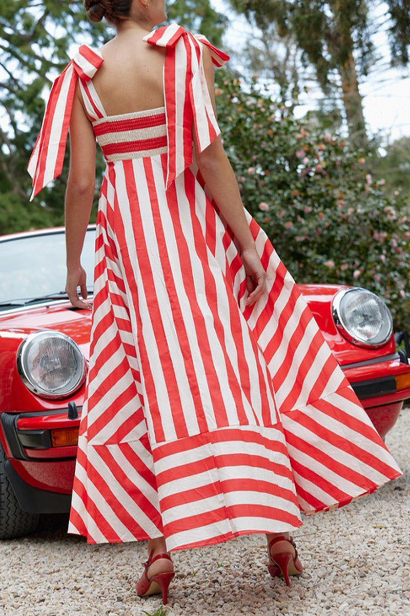 Carmen® | Cute striped frenulum beach dresses