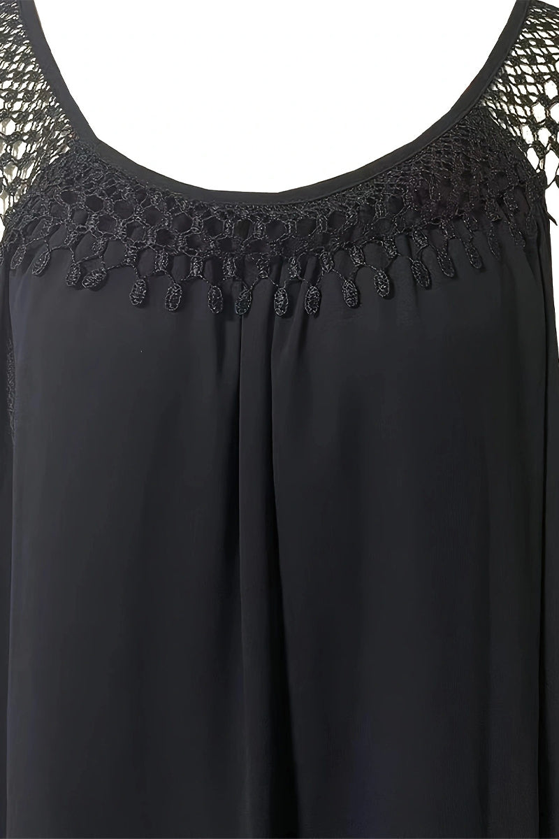 Carina® | Casual simple sleeveless dresses with fixed tassel and scoop neck