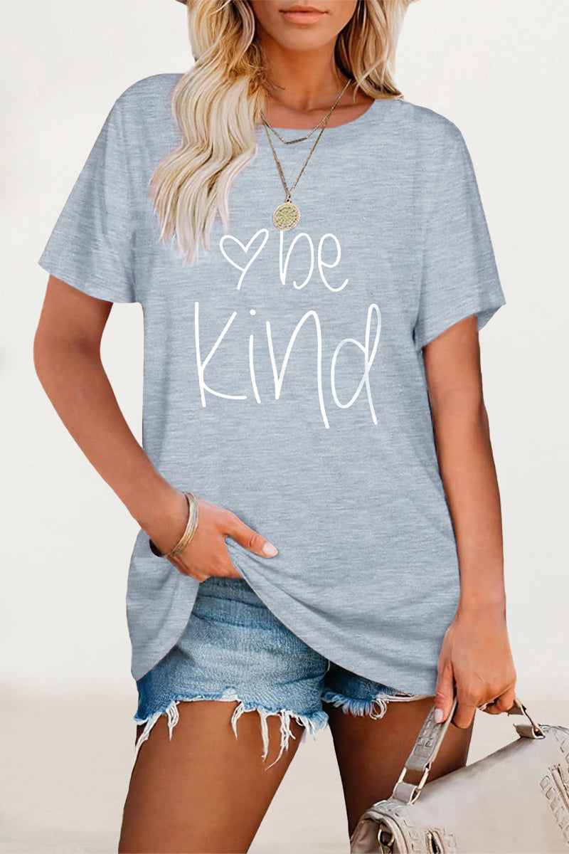 Antonella® | Casual O-neck T-shirts with letter print