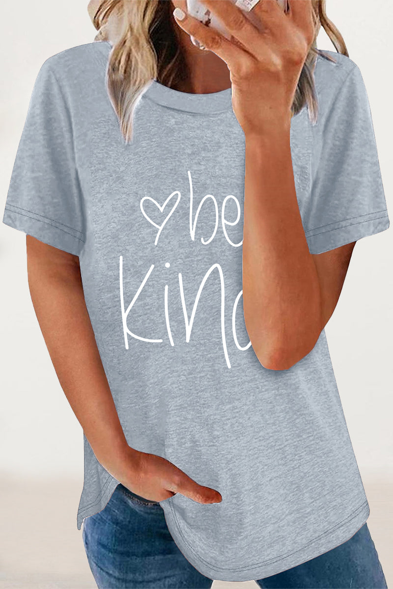 Antonella® | Casual O-neck T-shirts with letter print