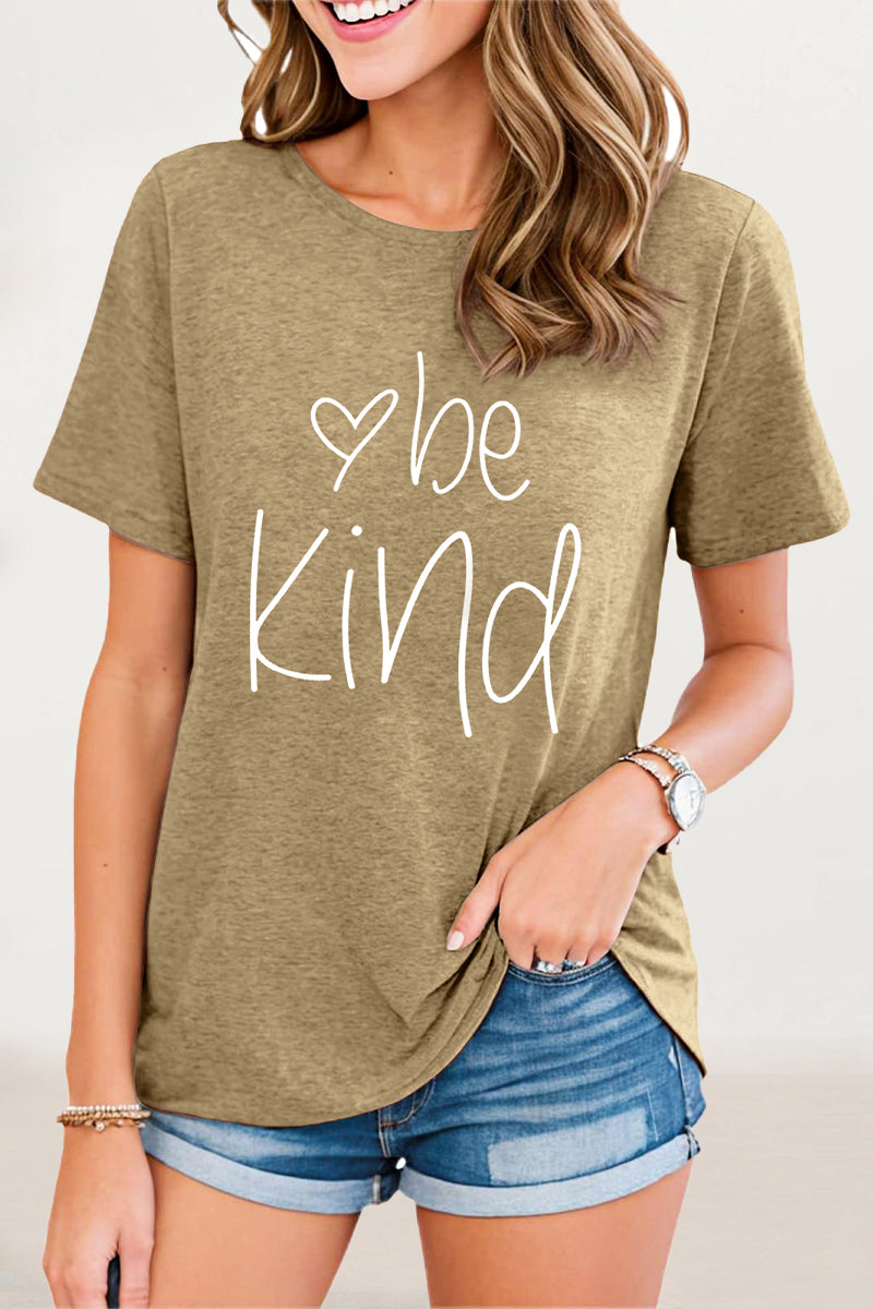 Antonella® | Casual O-neck T-shirts with letter print