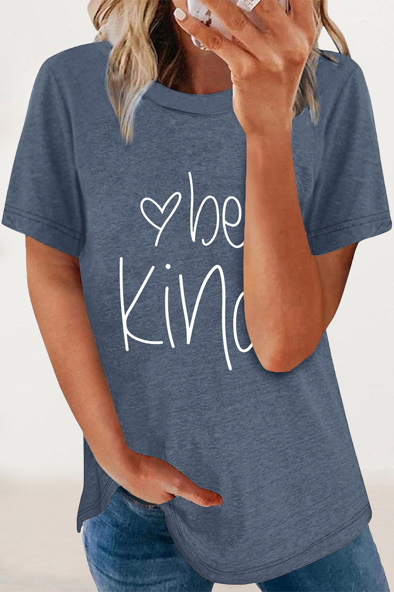 Antonella® | Casual O-neck T-shirts with letter print