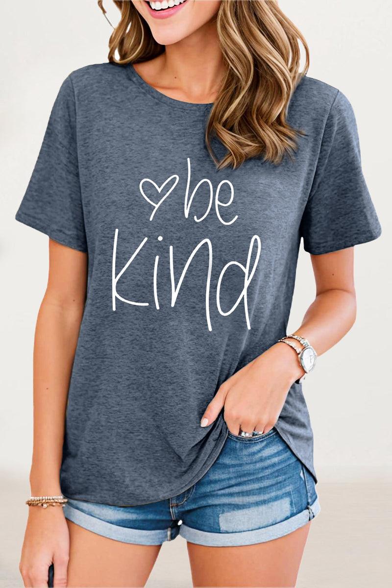 Antonella® | Casual O-neck T-shirts with letter print