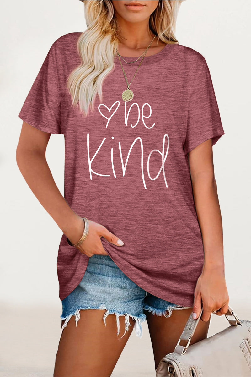 Antonella® | Casual O-neck T-shirts with letter print