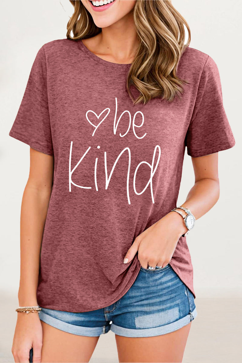 Antonella® | Casual O-neck T-shirts with letter print