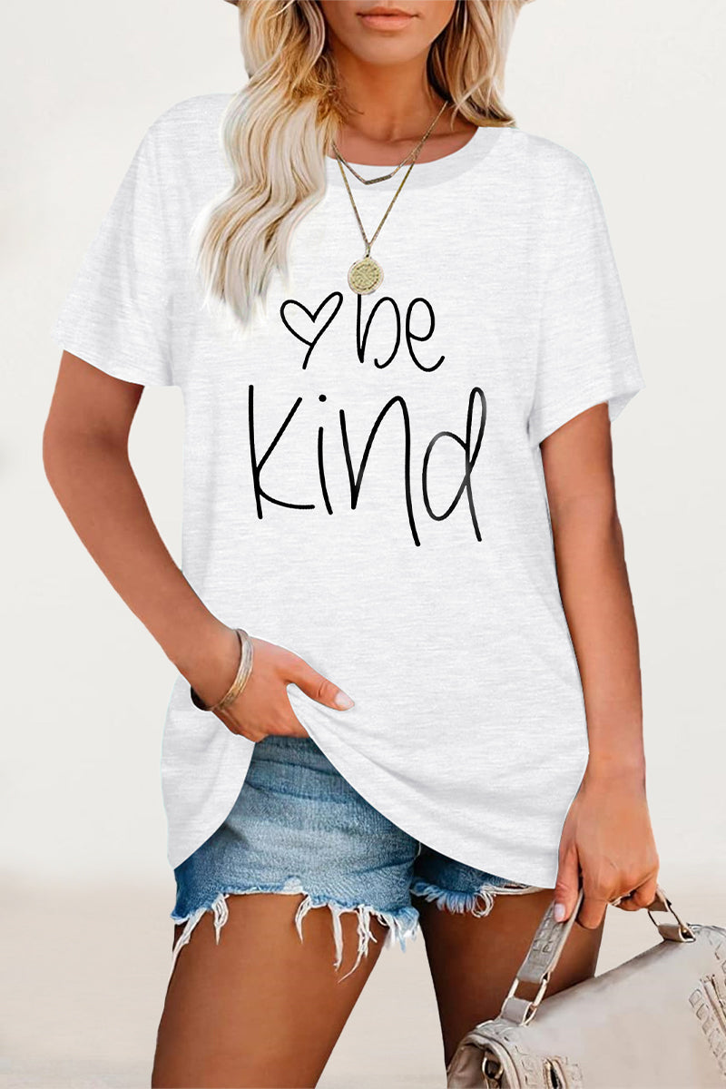Antonella® | Casual O-neck T-shirts with letter print