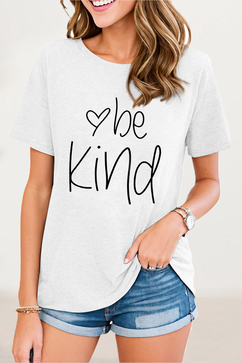Antonella® | Casual O-neck T-shirts with letter print