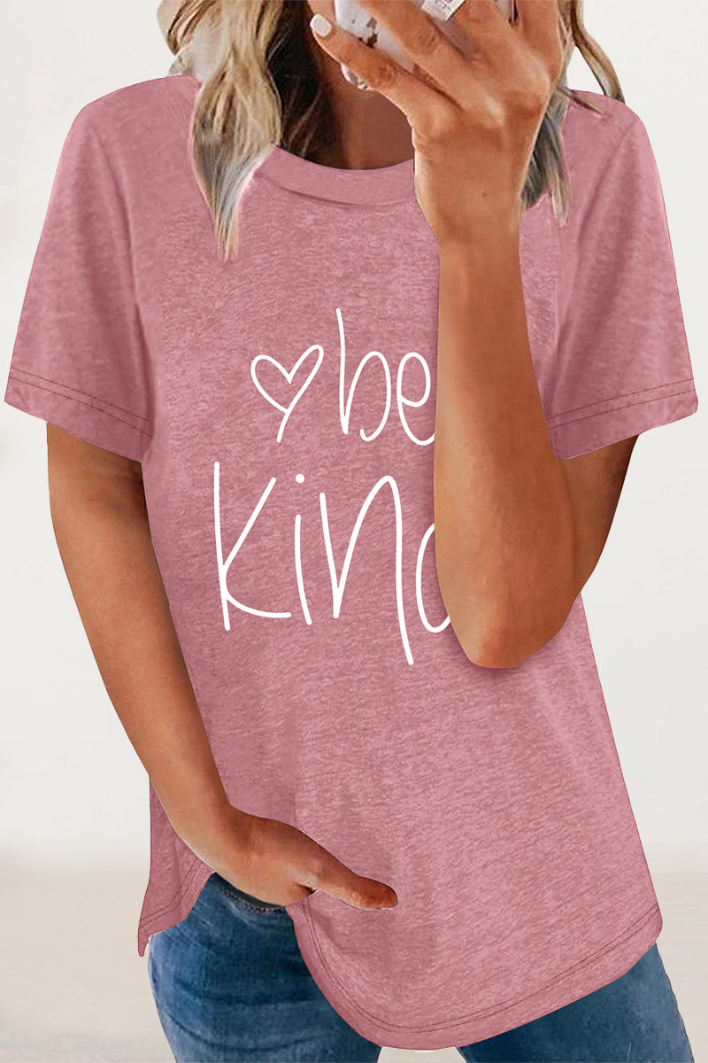 Antonella® | Casual O-neck T-shirts with letter print